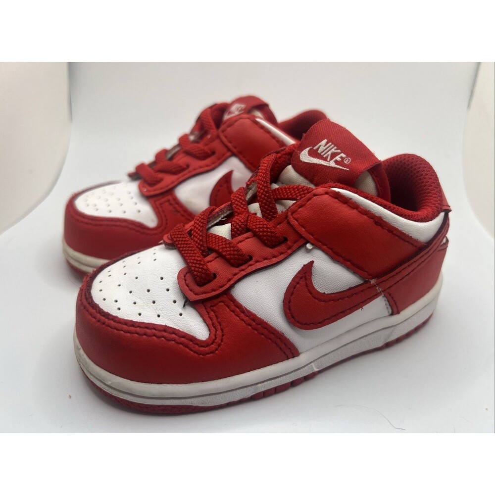 Nike FB9107-119 Boys' Red White Low Top Lace Up Sneakers US Size 7C